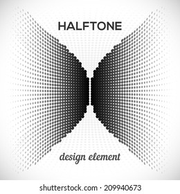 Black Abstract Halftone Design Element, vector illustration