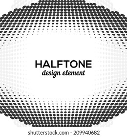 Black Abstract Halftone Design Element, vector illustration