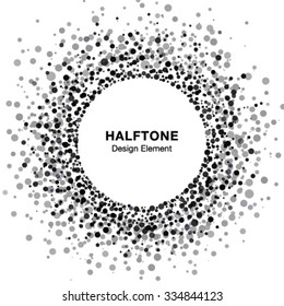 Black Abstract Halftone Design Element. Vector Background