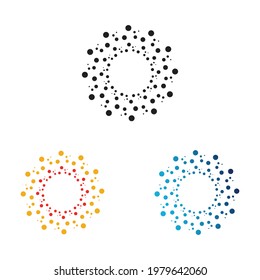 Elemento de diseño del logotipo del círculo del punto medio del tono abstracto negro, ilustración del vector de efecto medio