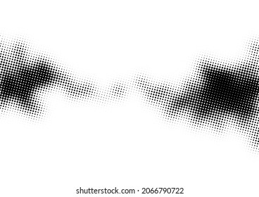 Black abstract halftone dotted spot on white background. Vector illustration.