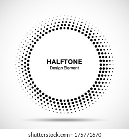 Black Abstract Halftone Logo Design Element, vector illustration 