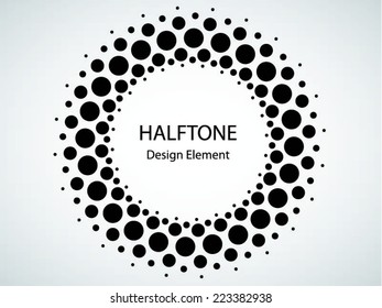 Black Abstract Halftone Logo Design Element, vector illustration