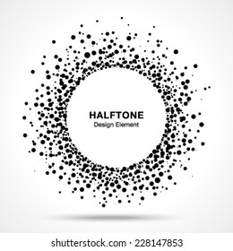 Black Abstract Halftone Logo Design Element, vector illustration 