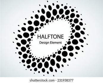 Black Abstract Halftone Logo Design Element, vector illustration