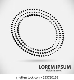 Black Abstract Halftone Logo Design Element. Vector illustration.