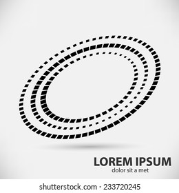 Black Abstract Halftone Logo Design Element. Vector illustration.