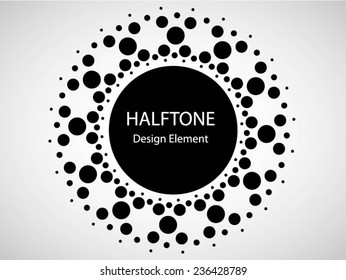 Black Abstract Halftone Logo Design Element, vector illustration 