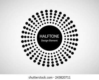 Black Abstract Halftone Logo Design Element, vector illustration