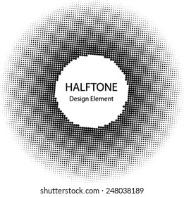 Black Abstract Halftone Logo Design Element, vector illustration