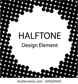 Black Abstract Halftone Logo Design Element, vector illustration