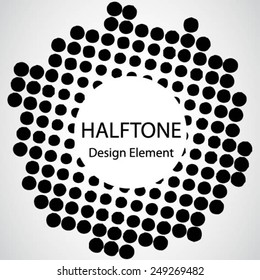 Black Abstract Halftone Logo Design Element, vector illustration