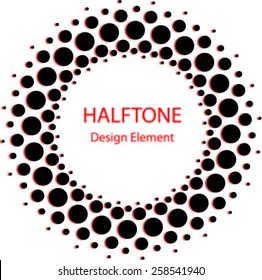 Black Abstract Halftone Logo Design Element, vector illustration 