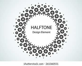 Black Abstract Halftone Logo Design Element, vector illustration 