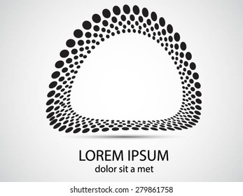 Black Abstract Halftone Logo Design Element, vector illustration