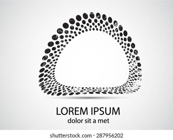 Black Abstract Halftone Logo Design Element, vector illustration