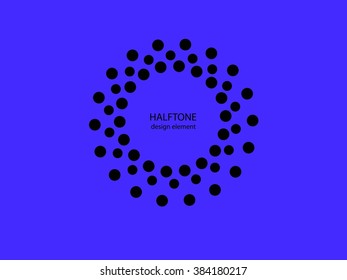 Black Abstract Halftone Logo Design Element, vector illustration