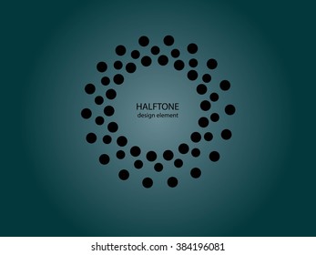 Black Abstract Halftone Logo Design Element, vector illustration