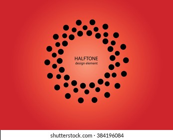Black Abstract Halftone Logo Design Element, vector illustration