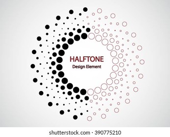 Black Abstract Halftone Logo Design Element, vector illustration