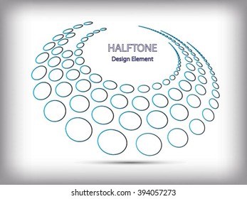 Black Abstract Halftone Logo Design Element, vector illustration