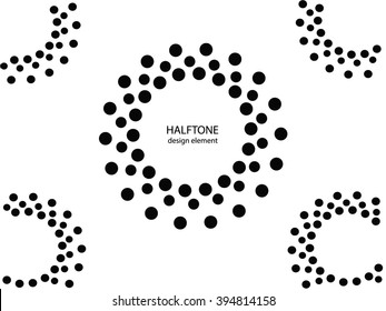 Black Abstract Halftone Logo Design Element, vector illustration