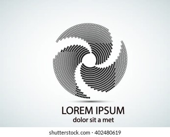 Black Abstract Halftone Logo Design Element, vector illustration