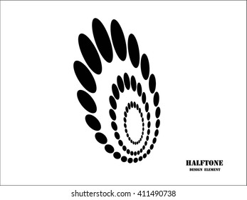 Black Abstract Halftone Logo Design Element, vector illustration