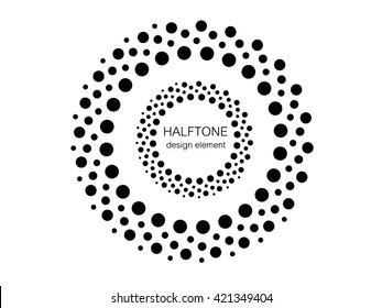Black Abstract Halftone Logo Design Element, vector illustration