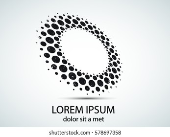 Black Abstract Halftone Logo Design Element, vector illustration