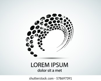 Black Abstract Halftone Logo Design Element, vector illustration