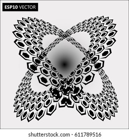 Black Abstract Halftone Logo Design Element, vector illustration