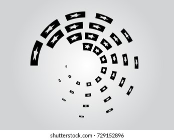 Black Abstract Halftone Logo Design Element, vector illustration