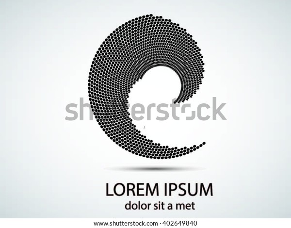 Black Abstract Halftone Logo Design Element,
vector illustration
