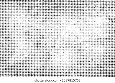 Black abstract halftone pattern dots texture effect background.
