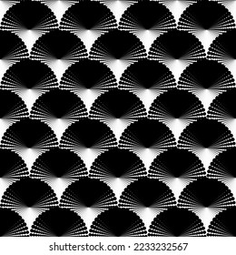 Patrón de medio tono abstracto negro sin fisuras en el fondo blanco. Ilustración vectorial.
