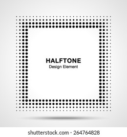 Black Abstract Halftone Square Frame Background 