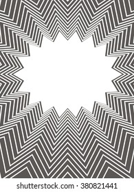 Black abstract halftone zigzag frame background. Abstract, geometric black and white cover.