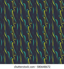 Black abstract hand drawn pattern, waves or curls background. Seamless pattern for your wallpapers, fabrics, web page backgrounds, surface designs. 