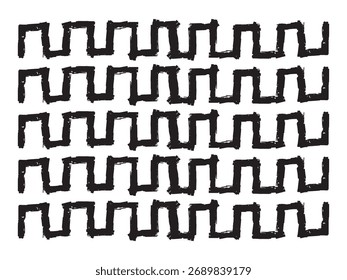 preto abstrato mão traçados para padrões, fundos, ornamentos abstratos, caligrafia abstrata com pincel preto no fundo branco