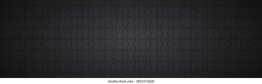 Black abstract header. Modern vector widescreen banner. Simple texture illustration