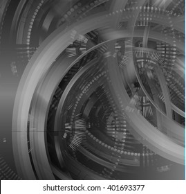 black abstract hi speed internet technology background illustration. eye scan virus computer. vector. gear