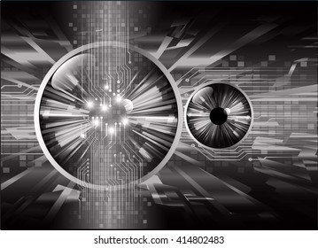 black abstract hi speed internet technology background illustration. eye scan virus computer. motion move.