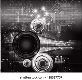 Black abstract hi speed internet technology background illustration. eye scan virus computer. motion move. Spark. vector