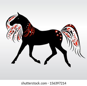 Black abstract horse
