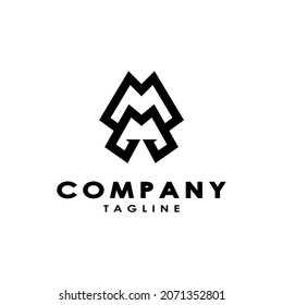 Black Abstract Initial Monogram M Logo. Letter MM Logo Design Vector