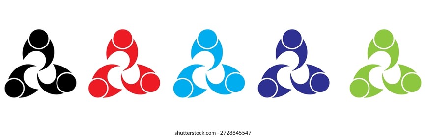 Black abstract interconnected people symbol illustrating unity and community design
