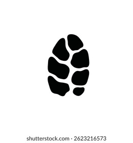 Schwarz abstrakte unregelmäßige Form einzeln auf weißem Hintergrund minimalistisches Design
