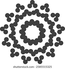 Black Abstract Lace Central Design Element. Can be used to create patterns for fabric, cushion, card, cover or as a background or as an individual design element for bags, mugs etc. 
