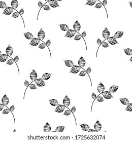 
Black abstract leaves in a zigzag on a white background. Twig. Floral ornament. Seamless vector texture for wallpaper, textile, fabric, packaging.
